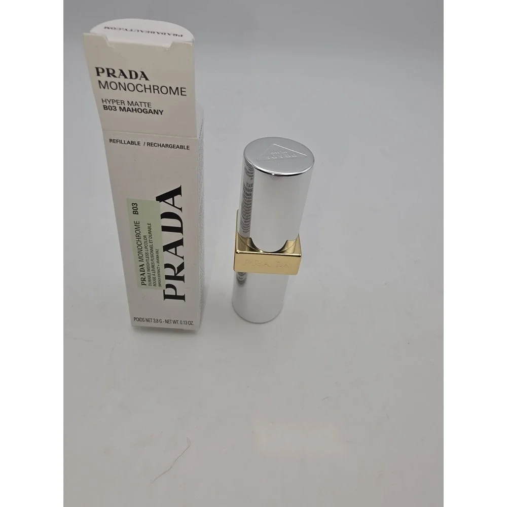PRADA Monochrome Hyper Matte Lipstick B03 Mahogany Full Size Refillable 3.8g NIB